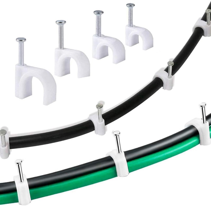 Duravel Electrical Cable Wire Round Clips with Steel Nails - Pack of 100 (4mm, White) - Image 3